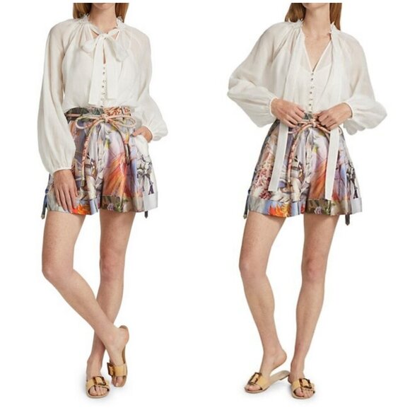 💕ZIMMERMANN💕 Botanica Butterfly Blouse ~ Pearl White 3 = US 10 Large - Picture 6 of 16